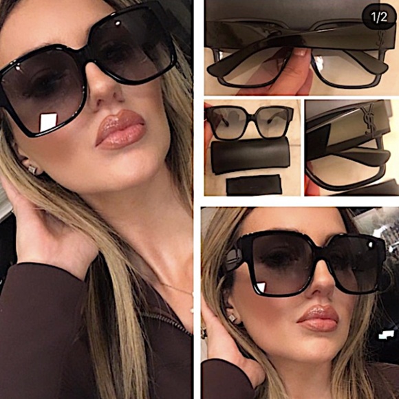 SAINT LAURENT 55MM Oversized Square Sunglasses black - Picture 4 of 12